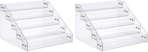 Acrylic Spice Rack, Tiered Spice Rack Shelf Seasoning Organizer for Countertop, Cabinet, Pantry, Kitchen Storage - 5 Tier, 2PCS