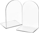 Lulonpon 2 Pieces Book Ends, Bookend, Books Ends for Shelves, Books Ends for Heavy Books, Clear Bookends, Acrylic Bookends for School, Library,Desktop Organizer and Book Shelves