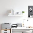 White Honeycomb MDF Floating Wall Shelf with Hidden Mounting, 31.5 x 9.3 x 1.5 Inches, Modern Minimalist Design for Home Office Decor, Durable Storage Display