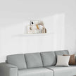 White Honeycomb MDF Floating Wall Shelf with Metal Standard Mounting, Minimalist Modern Design for Living Room Bedroom Office Display and Storage, Durable Matte Finish, Easy
