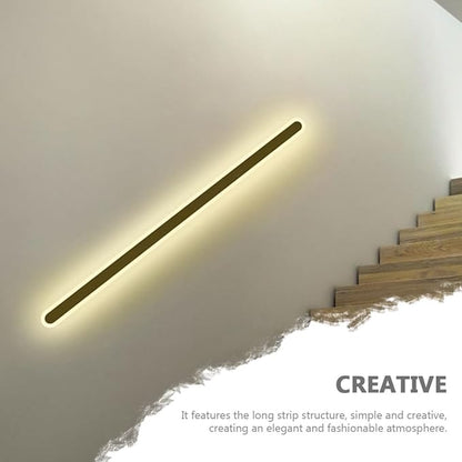 Minimalist Modern Wall Light Black Frame LED Bedroom Wall Lamp for Living Hallway Staircase Iron Material Nordic Style Decorative Indoor Fixture with Warm Light