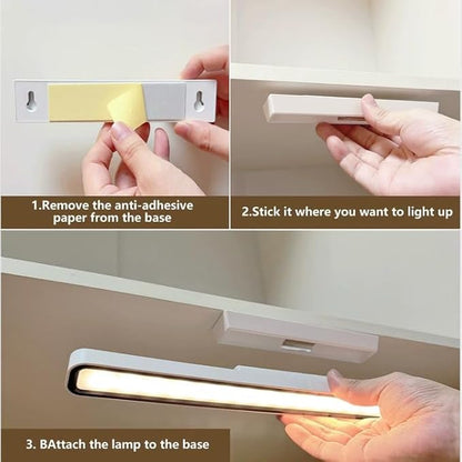 Desk Light Bar 16.5in Magnetic Rechargeable LED Light Bar, 3000K, 4500K, 6000K Color Temperature Battery Powered Under Cabinet Lighting for Desk, Home Office, Shelf, Reading