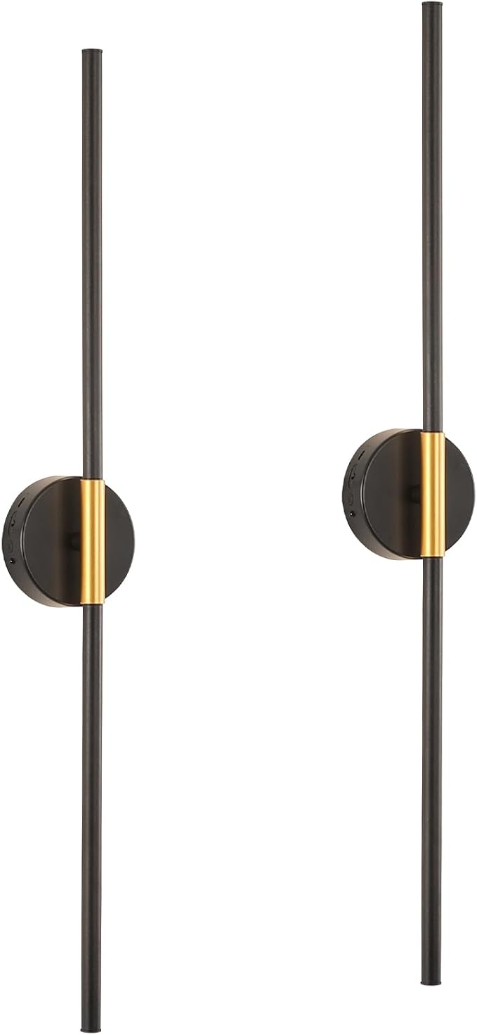 Wireless Wall Sconce Battery Operated Set of 2 - Wireless Peel and Stick wall sconces wall Lamps for Living Room No Drill Lights for Living Room, Bedroom,Staircase & Entryway