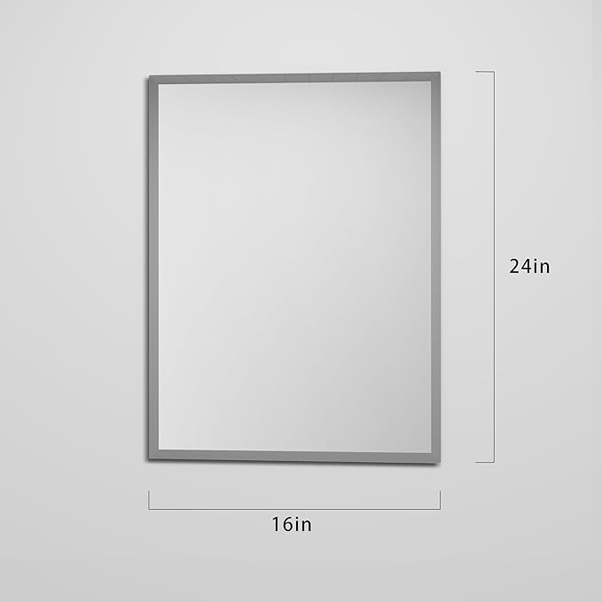 Rectangular Beveled Bathroom Mirrors, 16X24 inch Square Frameless Mirror, Rectangular Frameless Mirrors，Beveled Bathroom Mirror。