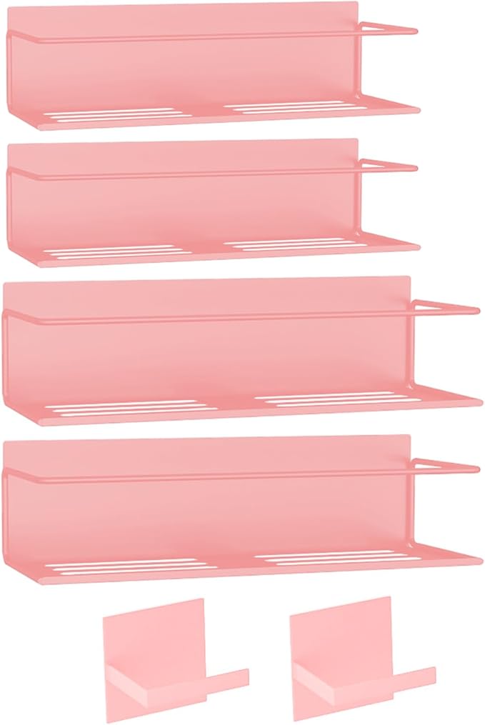 Magnetic Spice Rack For Refrigerator Magnetic Fridge Shelf For Kitchen Spice Organizer Magnetic Shelf For Fridge Space Saving Pink 4 Pack