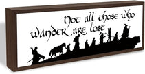 Not All Who Wonders are Lost Sign, Aesthetic Wooden Table Signs, Farmhouse Framed Wood Sign, Decorative Wooden Plaque, Home Office Decor, Shelf Table Decoration, Encouragement Gift for Women Men
