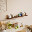 Floating Shelves for Wall, Wooden Wall Shelves for Bedroom Living Room Kitchen, Modern and Rustic Bathroom Shelves with Raised Lip, Decor Floating Shelf for Storage (Walnut-Like,2 Set,23.6 in)