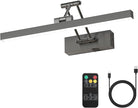 Rechargeable Lights for Pictures on wall Battery Operated Brushed Grey 15.7 Inch Wall Lights with Swing Arm and Timer Function Cordless Art Light with Remote Timer for Paintings,Gallery