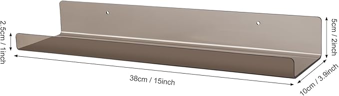 Dezzer 6 Pack Acrylic Shelves for Wall, 15