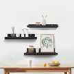 Lavezee 24 Inch Black Wall Mounted Floating Shelves Set of 3, Picture Shelving Ledge for Kitchen, Living Room, Bedroom, Office