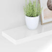 High Gloss White Honeycomb MDF Floating Wall Shelf with Metal Brackets, Modern Minimalist Design for Home and Office Display, Easy Installation and Strong Support, 4-Piece Set
