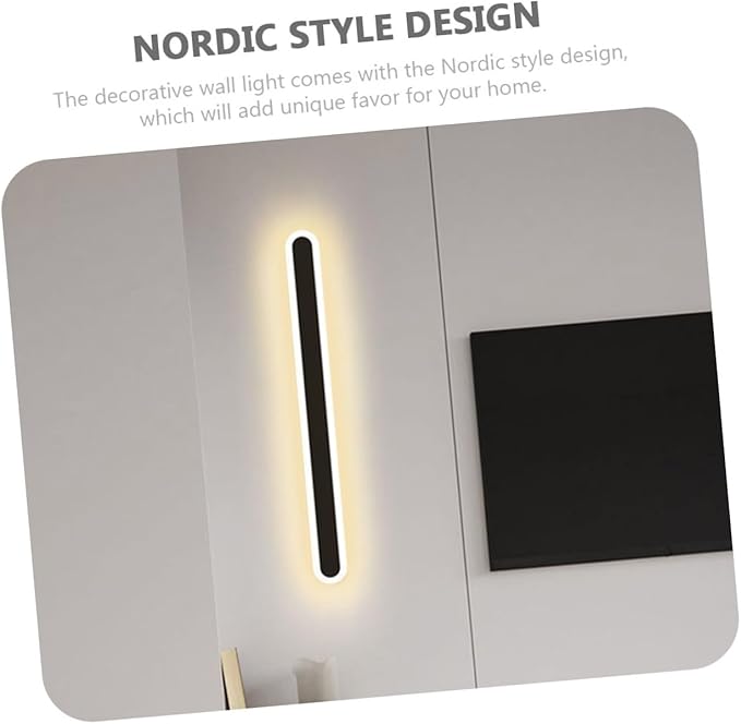 DOITOOL Minimalist LED Wall Light with Black Frame Warm Glow Corridor Pendant for Bedroom Bedside Living and Stairway Decoration Easy Installation Modern Wall Lamp