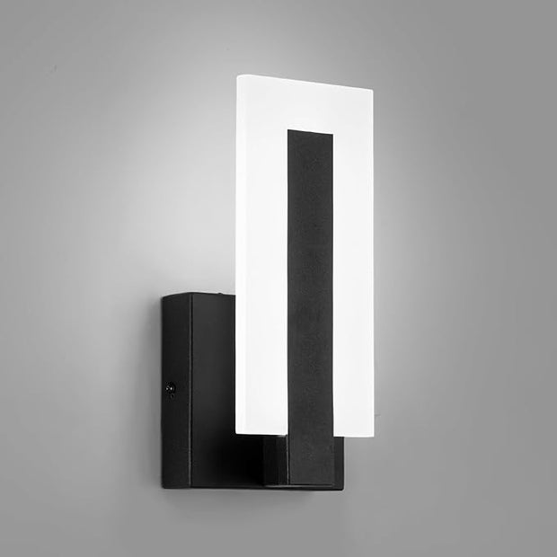 Modern LED Acrylic Wall Sconce, Black Indoor Wall Light Fixtures, 6000K Cold White Wall Mounted Lamp, Wall Sconce Lighting for Hallway, Study,Stairway, Corridor, Bathroom