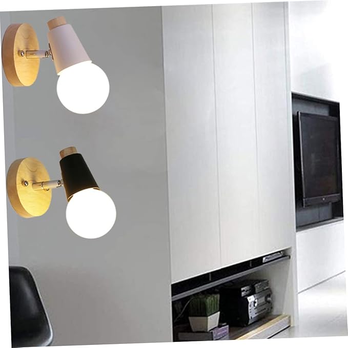 Minimalist Black Solid Wood Wall Lamp Wall Sconce Decorative Lighting for Bedroom Living Room Staircase Space Saving Mounted Fixture Without Bulb Nordic Modern Art Decor
