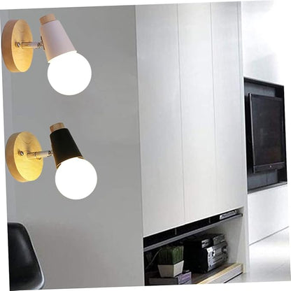 Minimalist Black Solid Wood Wall Lamp Wall Sconce Decorative Lighting for Bedroom Living Room Staircase Space Saving Mounted Fixture Without Bulb Nordic Modern Art Decor