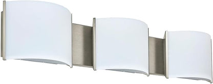 Modern LED Wall Sconce, Indoor Vanity Wall Lighting, 3-Light Bathroom Light Fixtures, Brushed Nickel for Hallway Bedroom Living Room