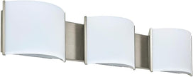 Modern LED Wall Sconce, Indoor Vanity Wall Lighting, 3-Light Bathroom Light Fixtures, Brushed Nickel for Hallway Bedroom Living Room