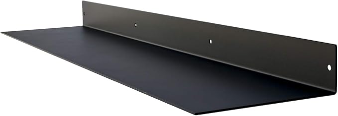 Buhbo Mitus Floating Shelf Wall Mounted (8 inch x 36 inch) Heavy Duty Industrial Modern Steel, Black