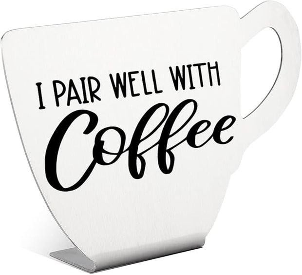 Funny Coffee Bar Sign, Modern Coffee Sign, Coffee Table Sign Gifts for Coffee Lover, Women, Friends, Vintage Coffee Plaque for Tier Tray Decor, Shelf, Coffee Station, Office, Coffee Bar (Coffee10)