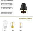 DIRYZON Industrial Wall Sconces Set of Two,Metal Barn Wall Lights for Bedroom,Black Sconce Lighting for Living Room Kitchen Hallway