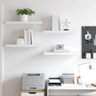 White Honeycomb Floating Wall Shelves Set of 4, 23.6 Inch MDF and Metal Modern Shelves for Living Room Bedroom Office, Invisible Mounting System, Durable Storage Display