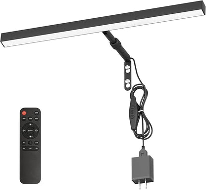 Plug in Picture Lights for Wall, 16 inch Dimmable LED Art Light with Remote, 3 Colour Temperature Gallery Painting Wall Light for Picture Display Dartboard Art Work (Black)