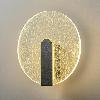 Acrylic Wall Lamp Modern Bedroom Bedside Lamp Minimalist Corridor Aisle Stair Light Study Living Room Background Wall Sconces Indoor Decoration (Round)
