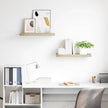 Set of 2 Oak Honeycomb MDF Floating Wall Shelves with Metal Brackets for Modern Home Decor and Space Saving Storage