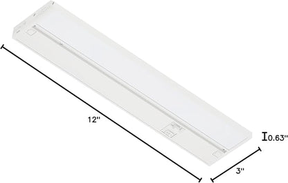 LAGOM Halo Under Cabinet Light, 12‑Inch Hardwired Dimmable LED, 2700K/4000K/5000K, Power Cord Sold Separately, White, UC0112WH27
