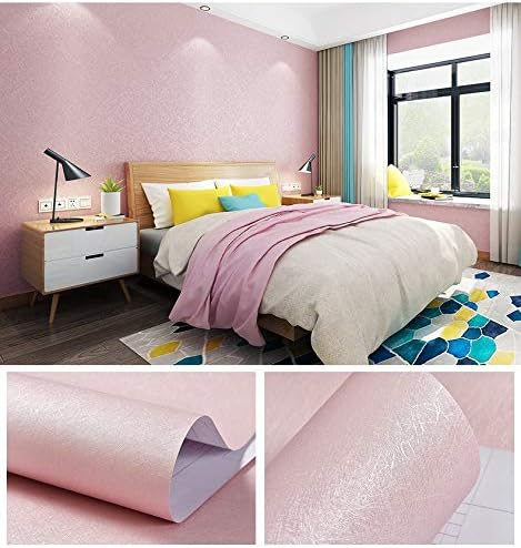 MelunMer Pink Peel and Stick Wallpaper 118In L 15.7In W Self Adhesive Removable Wallpaper for Bathroom/Bedroom Modern Contact Paper Silk Textured Pink Contact Paper for Cabinets Shelf Waterproof
