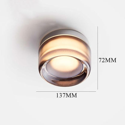 Modern Wall Sconce,Thick Glass Shade LED Fixture,Minimalist Round Wall Lamp for Bathroom Vanity, Bedroom Bedside, Living Room(Smoke Gray)