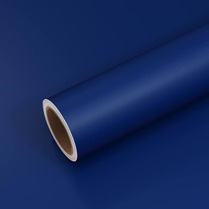VEELIKE Thick Royal Blue Wallpaper Peel and Stick Matte Blue Contact Paper for Cabinets Countertops Desk 24''x118'' Removable Self Adhesive Vinyl Wrap Blue Wall Paper for Bedroom Boys Room Bathroom