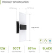 ASD LED Indoor Wall Mount Light Fixture - 12 Inch 12W Modern Interior Matte Black Dimmable Wall Sconce Light - UL 2700K-5000K Adjustable - Hallway, Bedroom LED Wall Lights