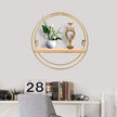 ABOOFAN Round Wall Floating Shelves, 10'' Small Gold Metal Wire Geometric Circle Organizer Wall Shelf, Space-Saving Decorative Display Floating Rack for Living Room, Office