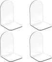 MerryNine Clear Book Ends 4pcs, Arch Acrylic Bookends for Shelves, Non-Slip Bookend Decorative for Heavy Duty Books, Books Holder Stopper for Kids, Book Shelf Organizer for Office Home School