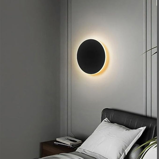 Modern Wall Sconce Light 3-Level Dimming LED Wall Lamp Minimalist White/Black Round Disc Indoor LED Mounted Lamp for Bedroom Living Room Bathroom Corridor Porch Stairs