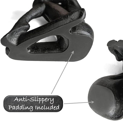 Ambipolar Yoga-Style Black Decorative Bookends, Resin Book Stand to Hold Books Heavy Duty, Book Stoppers for Home Decor, Office Desk, Living Room Decor. Black. Book Ends for Shelf