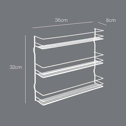 Metaltex Pepito 3-Tier Spice Rack – Wall-mounted Kitchen Storage Shelf for Seasonings and Condiments - Polytherm Lava, 36 x 8 x 32 Centimeters