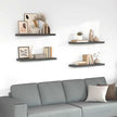 Set of 4 High Gloss Grey Honeycomb MDF and Metal Floating Wall Shelves, Modern Display Storage for Living Room Office Study, Durable Mounted Shelving Unit with Stylish Design