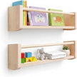 rahima Nursery Bookshelf Set of 2 – 16” Handcrafted Wooden Floating Shelves for Nursery Wall, Baby Book Shelf for Nursery, Nursery Floating Shelves with Support Rod