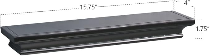 AHDECOR Black Floating Shelves, Modern Wall-Mounted Shelves for Home Decor and Storage in Bedroom, Kitchen, Livingroom and Office, Set of 2