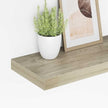 Floating Wall Shelf Oak Honeycomb MDF 19.7 x 9.1 x 1.5 Inches Modern Minimalist Invisible Mounting Durable Display
