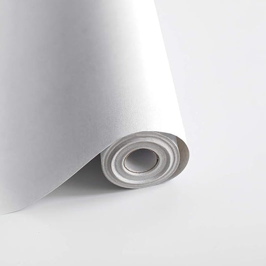 Safiyya 118"x17.7" Peel and Stick Wallpaper White Contact Paper Waterpoof Self Adhesive Decorative Contact Paper Vinyl Roll for Wall Kitchen Wallpaper for Bedroom