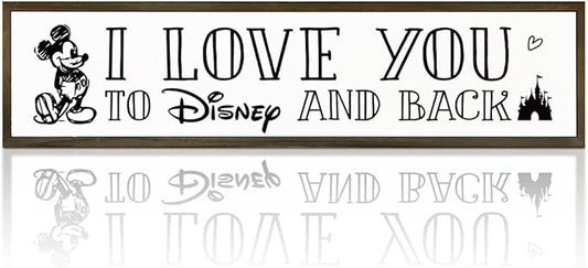 Love Sign Decor, Decorative Signs and Plaques, Wooden Box Signs for Home Decor, Master Bedroom Decors, Farmhouse Wall Decoration, Desk Decors Art, I Love You to Disney and Back Sign