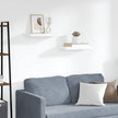 White Honeycomb Floating Wall Shelves Set of 2, Modern Minimalist MDF and Metal Shelves for Stylish Display and Versatile Usage, Space-Saving Design with Invisible Mounting