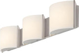 Modern LED Wall Sconce, Indoor Vanity Wall Lighting, 3-Light Bathroom Light Fixtures, Brushed Nickel for Hallway Bedroom Living Room