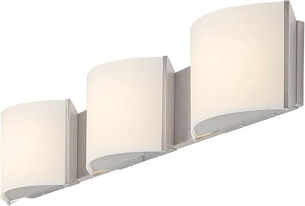 Modern LED Wall Sconce, Indoor Vanity Wall Lighting, 3-Light Bathroom Light Fixtures, Brushed Nickel for Hallway Bedroom Living Room