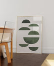 Nationcog Modern Watercolor Green Beige Minimalist Art, Mid-Century Contemporary Wall Decor, Large Abstract Retro Home Accent, Handmade Gift (Unframed) (24x36)