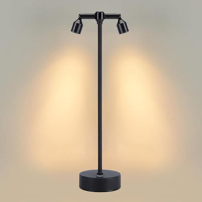 IMAGE Rechargeable Cordless Spotlight, Table Spotlight Accent Lighting for Plants Pictures Artwork Jewelry Showcase Model Display Shelves Cabinet Table Lamp for Home Restaurant Dinner Bar Warm White