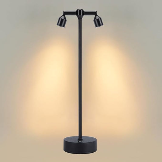 IMAGE Rechargeable Cordless Spotlight, Table Spotlight Accent Lighting for Plants Pictures Artwork Jewelry Showcase Model Display Shelves Cabinet Table Lamp for Home Restaurant Dinner Bar Warm White